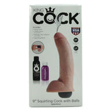 King Cock 9" Squirting Cock with Balls in Flesh