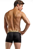 Black Rib Knit Button Pouch Boxers in XL
