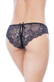 Black Lace Back Crotchless Panty in OS