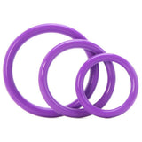 Silicone 3 Ring Stamina Cock Ring Set in Purple