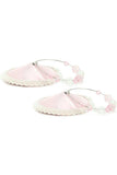 Pink Satin Round Nipple Covers with Hoops in Pink