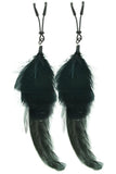 Black Feathered Mini Tweezer Clamps