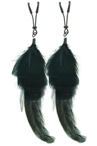 Black Feathered Mini Tweezer Clamps