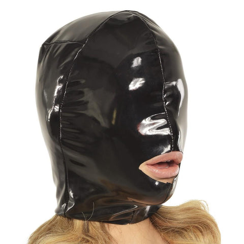 Fetish Fantasy Wet Look Open-Mouth Hood Small in Black