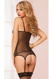 Black Lace & Mesh Merrywidow Set in OS