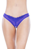 Purple Crotchless Pearl Thong in OS