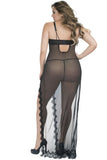 Eyelash Lace Detailed Gown & G-String in 4X