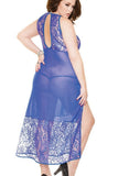 Full Length Sheer & Lace Gown in OSXL