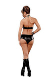 Wet Look Bra Top & Boy Short in OSXL