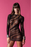 Dangerous Curves Long Sleeve Mini Dress in OS