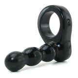 Platinum Silicone The Double Dip 2 Cock Ring Plug in Black