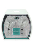 Round Large Crystal Nipple Covers with Faceted Beads in Sil