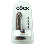 King Cock 7" Cock with Balls in Brown