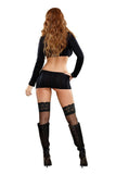 Long Sleeve Crop Top, Skirt & G-Set in S/M
