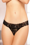 Black Rose Lace Keyhole Thong in L