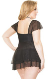 Double Layered Sheer Babydoll in 3X/4X