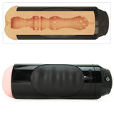 Mega Grip Squeezable Vibrating Ass Stroker in Flesh/Black