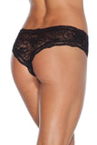 Black Floral Lace Crotchless Panty in OS