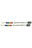 Tweezer Nipple Clamps with Rainbow Beaded Tassels